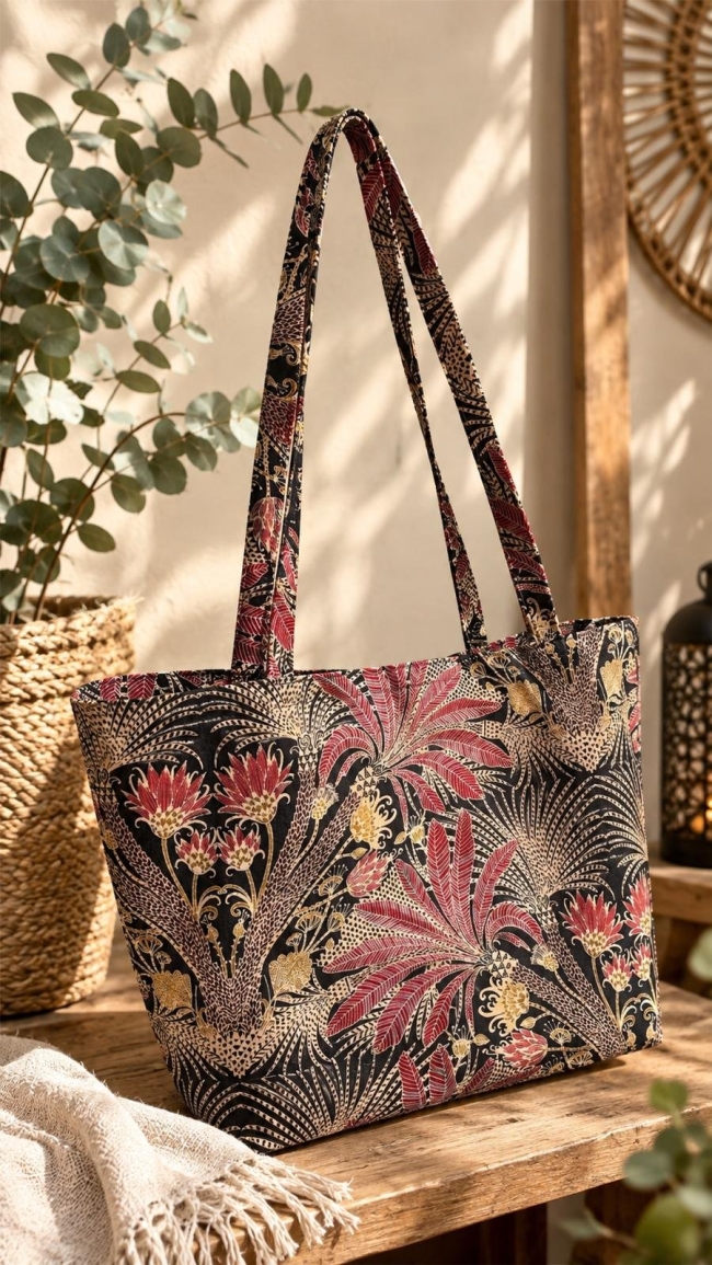 Sac Fourre-tout botanic noir